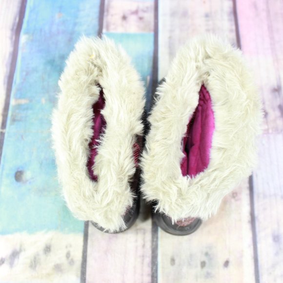 The North Face Girls Heat Seeker Brown Leather Faux Fur Winter Snow Boots Size 4 - Picture 7 of 9